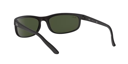 Ray-Ban Unisex Rectangular Sunglasses Black Frame Green Lens #TOP5