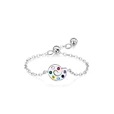 Anillo vintage para mujer con piedras preciosas creadas, plata de 14 quilates, oro blanco, talla 52 (16,6)