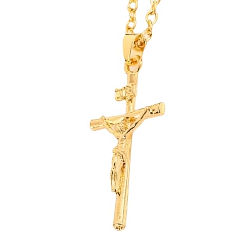 Collier de croix de religion en argent anti-ternissement pour homme