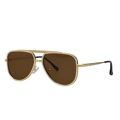 Lunettes de soleil de luxe pour homme avec monture ovale vintage en métal