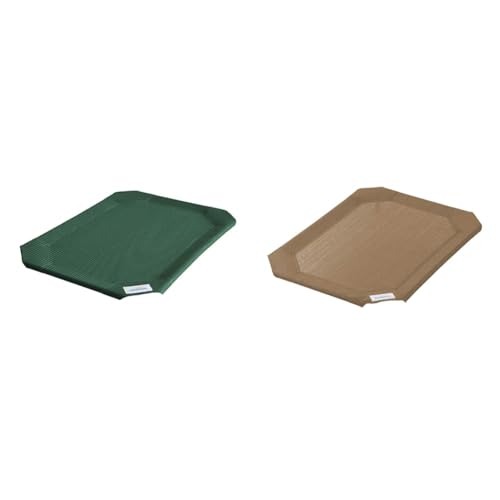 Coolaroo Elevated Pet Bed Replacement Covers, Large Brunswick Green and Medium Nutmeg