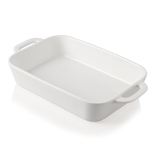 Sweejar Ceramic Bakeware Set, 9X13 Rectangular Baking Dish For Cooking, Kitchen, Cake Dinner, Banquet And Daily Use, Casserole Dishes For Oven Porcelain Baking Pans(White)