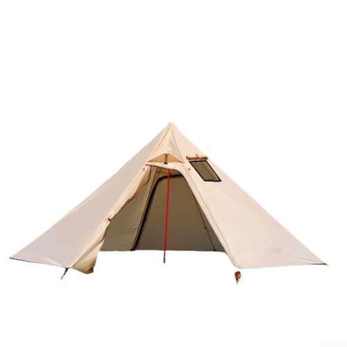 Jurten-Zelt, Tipi-Zelt für Erwachsene, luxuriöses Camping-Erlebnis mit Pyramidenform für verbesserte Stabilität (braun)