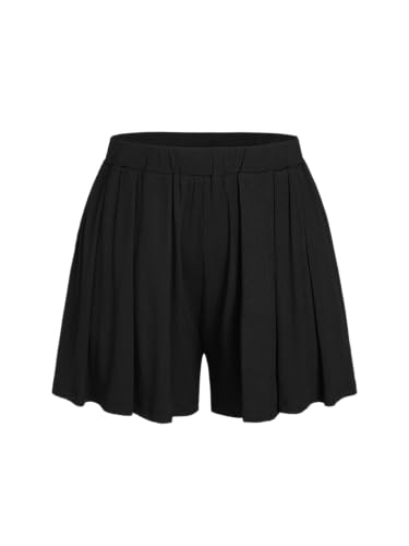 CIDER Plus Size Women Shorts Elastic Waist Wide Leg Flowy Shorts Lounge Summer Vacation Boho Casual Outfits