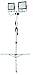 Produktbild Electraline 63445. Doppel Lampe Strahler LED auf Stativ, 100 W, grau, 3 m