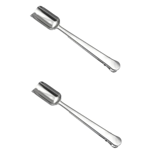 FUNOMOCYA 2pcs Stainless Steel Tea Spoon and Scoop Practical Tea Shovel with Clip