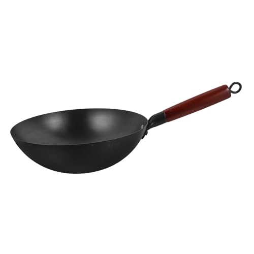 Wok chino con mango de madera antiadherente miniatura 1