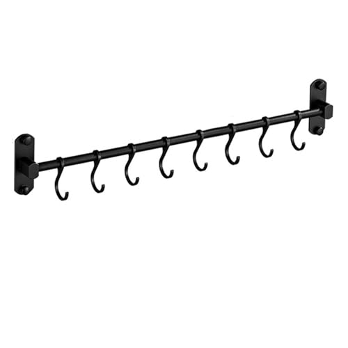 Bonlting Kitchen Rail with 8 Hooks, 20 Inch Wall Mounted Hanging Utensil Rack Kitchen Utensil Hanger for Kitchen