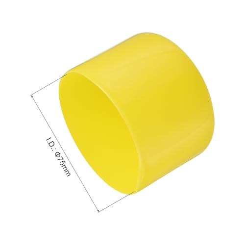 Image of uxcell 2pcs Rubber End Caps 75mm ID Vinyl Round Tube Bolt Cap Cover Screw Thread Protectors Yellow, 50mm Height