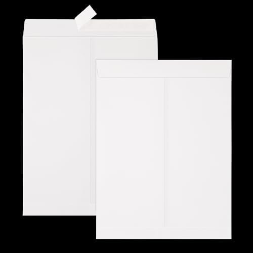JEFURE 18 Pcs 9x12 Catalog Envelopes, White Self Seal