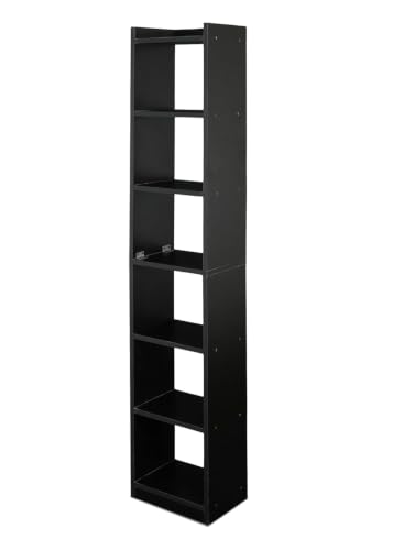Image of SBF Furniture Engineered Wood Bookshelf Multipurpose Home Decor Storage Rack Bookcase Showcase Organizer for Living Room Kitchen Book Shelves (7 Shelf Rectangular Bookrack)DIY(Do-It-Yourself) (BLACK)