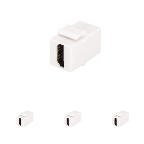 DIGITUS Keystone-Kupplung HDMI 2.0 - Für DN-93832 - Reinweiß (RAL 9003), Multimedia (Packung mit 4)