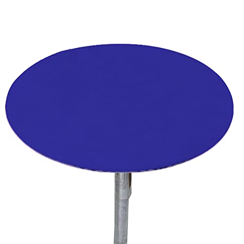 Cozomiz Mantel de Elástica Ajustada Protector de Mesa con Bordes Lavable Cubierta de Mesa Resistente a Agua Azul Profundo 60cm Corte Entallado Redondo Cover