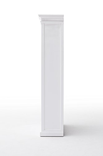 Novasolo Halifax Pure White Mahogany Wood Bookcase With 4 Shelves And 3 Drawers #TOP5