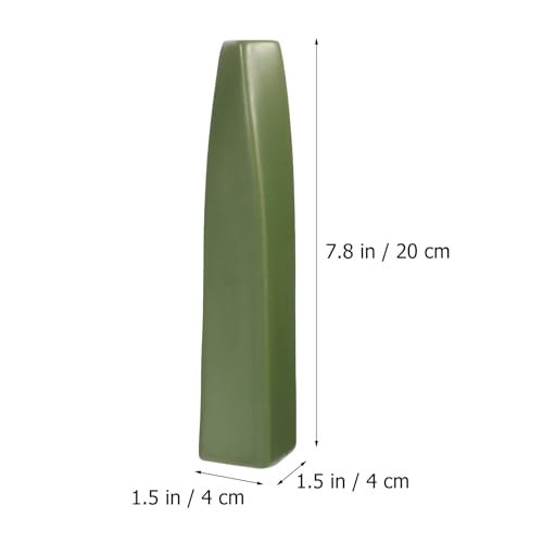 Jarrón de cerámica verde con base estable para arreglos florales 3