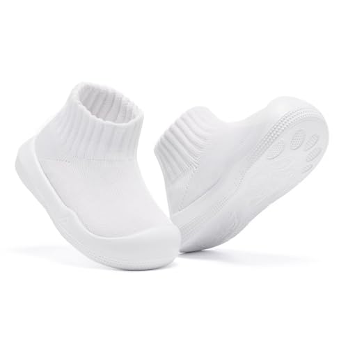 Image of Eashi Baby Boy Girl Non-Skid Indoor Infant Walking Shoes Breathable Warm Elastic Sock Shoes with Memory Sole Protect Toes Outdoor Sneakers