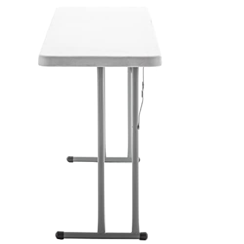 Image of BTEXPERT 6-Foot - 72 inch Long White Plastic Folding Seminar Training Table Portable 18 inch Wide Narrow, 29 inch High, Events Indoor Outdoor Lightweight Set of 10