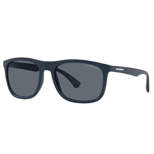 Emporio Armani Man Sunglasses Matte Blue Frame, Dark Grey Ar Blue External Lenses, 57MM