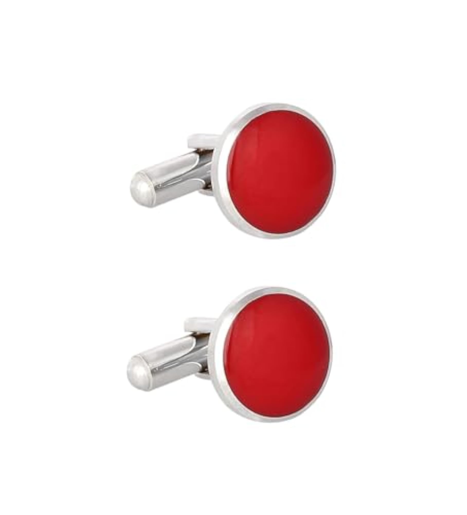 Men's Premium Red Cufflinks with Velvet Pouch, Formal Gift