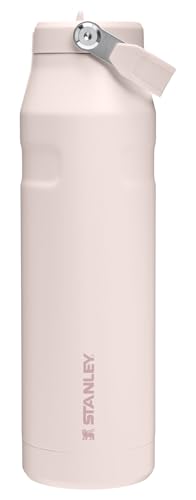 Image of Stanley IceFlow Flip Straw 2.0 Water Bottle 36 oz | Built-In Straw with Larger Opening | Lightweight and Leak Resistant | Insulated Stainless Steel | BPA-Free | Rose Quartz