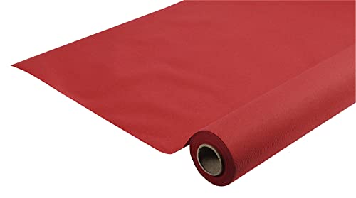 Pro Nappe R585009I Profesjonalny obrus, jednorazowy w rolce o długości 50m i szerokości 1,20 m Kolor czerwony Włóknina Airlaid, materiał z efektem tekstylnym o doskonałym splocie zbliżonym do tkaniny