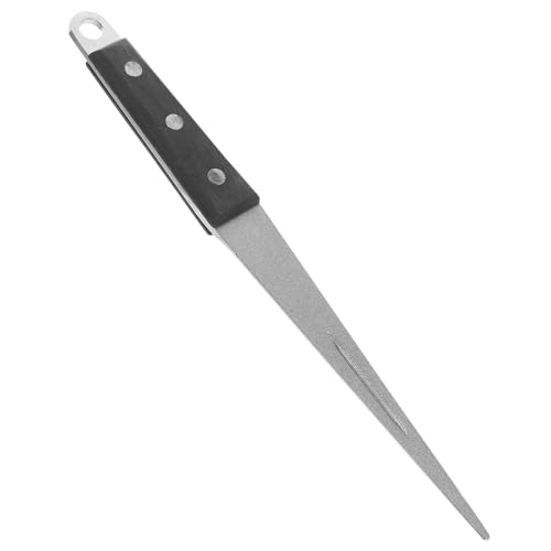 Ciieeo Affûteur de Lames Diamanté avec Manche Noir en Bois Outil d'Affûtage Multifonction pour Couteaux Cuisine et Outils Pierre à Aiguiser Solide Kit...