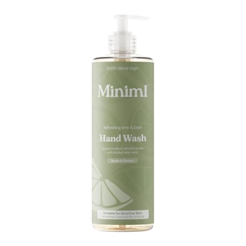 Miniml Natural Hand Wash Refreshing Lime & Basil 400ml 99.6% Natural Vegan & Cruelty-Free Liquid Soap for Sensitive Skin Moisturising & Gentle Everyday Hand Cleansing