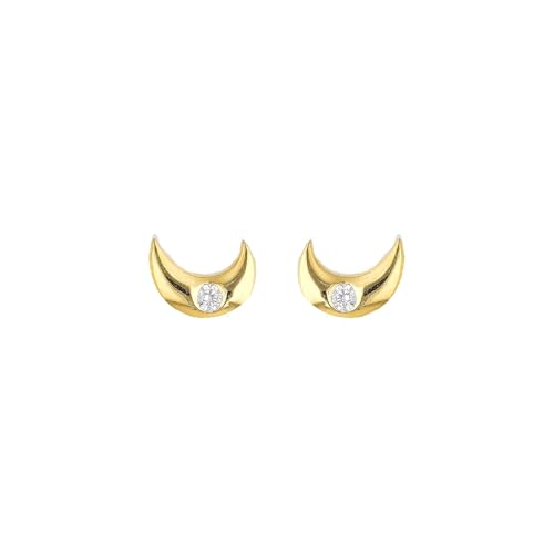 Image of Maira 925 Sterling Silver 18K Gold-Plated Moon Earrings | Lightweight & Stylish Jewelry | Gift For Women & Girls