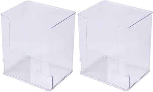 [lalarimi]サットリーナ 収納 マスクストッカー タワー型縦型収納 上入れ下出し設計 透明アクリル 無蓋 防塵 防湿 段差付き 多層構造デザイン 転倒防止 化粧台/キッチン/デスク対応 インスタントラーメン整理 小物安定収納 1/2/3/4個組選択 スタッキング専用ユニット (収納ボックス*2)