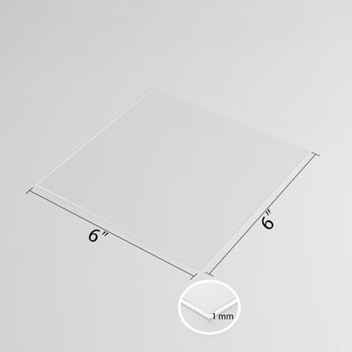 Image of 5 Pack 6 inchx6 inchx0.04 inch(1mm) Thick Acrylic Sheets Transparent Plexiglass Panels with Protective Film for Picture Frame Art Design, DIY Craft, Signage, Display, and Home Projects