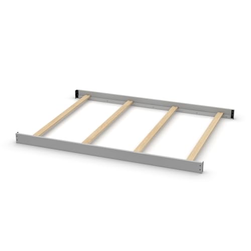 Image of Full-Size Conversion Kit Bed Rails for Oxford, Soho, Ozlo & Avalon Baby Convertible Cribs - Solid Wood - Toddler and Adult Rail for Full-Size Bed - Nursery & Baby Furniture (Rustic Grey, Bolt-On Kit)