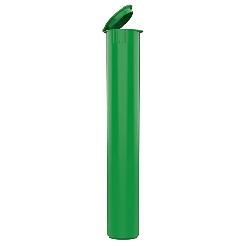 Image of 116mm CR Plastic Packaging Pop Top Tubes - Child Resistant Travel Holder Vial Containers - 500 Qty (Green)