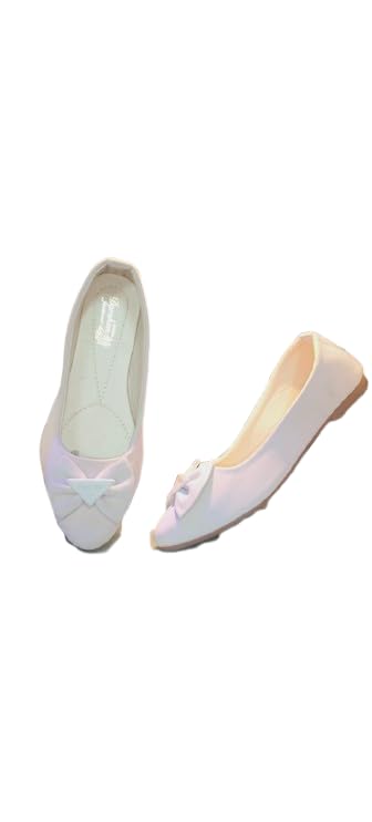 Stylish Women's White Ballerina Flats - Comfortable Slip-On Fashion Footwear for Ladies, Trendy Bow Detail Casual Shoes for Daily, and Office Use - Lightweight Soft Sole Flats for Women-image-19
