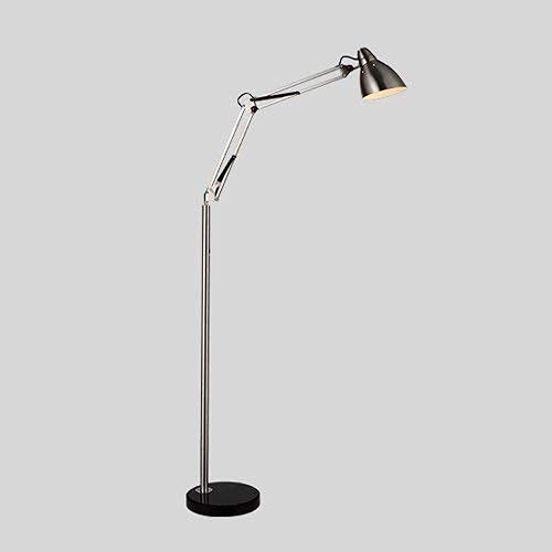 Floor Lamp Reading Lamp,Modern Foldable Metal Floor Lamp Light with E27 Bulbs Stand Reading Lamp Lambader Warm & Cold Light for Living Room/Study Room Beauty Salon Operating Table (Silver-Warm Light)