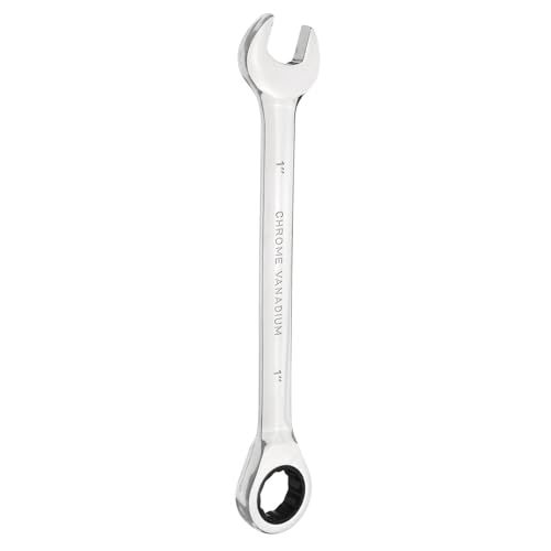 sourcing map Ratcheting Wrench 1 Inch Box and Open End 45# Carbon Steel Chromium Plated 12-Point 72-Teeth Combination Wrench for Home Auto Repair Machine Maintenance