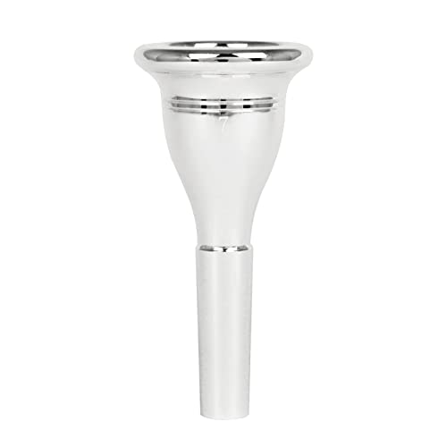 Huiop Brass Tuba Mouthpiece, Tuba Mouthpiece Solid Durable Brass Construction Silver Plated Musical Instrument Accessories #TOP3