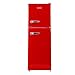 ASCOLI 120L Freestanding Retro Fridge, 88L/32L, Direct Cooling, Mechanical Control, Removable Air Seal, Adjustable Tempered Glass Shelves, Led Light