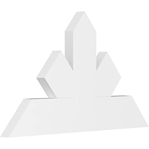 Ekena Millwork GBP036X21X0206SAR00 Saratoga Architectural Grade PVC Gable Brackets 36"W x 21"H x 2"D x 6"F, 14/12 Pitch