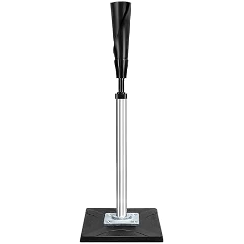 Zdgao Portable Batting Tee for Baseball/Softball, Height Adjustment 25"-37" Hitting Tee with Removable Rubber Top, Heavy Duty Base for Practice and Training Cover