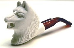 Meerschaum Pipes- Mini Hand Finished Wolf
