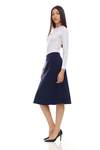 Womens Basic A-line Skater 27 Inch Length Skirt - BK-666A4