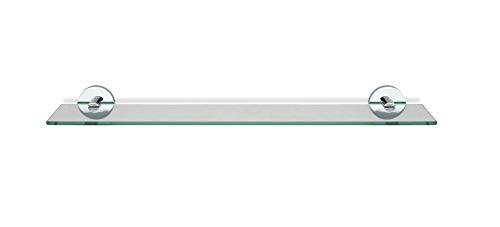 Croydex Flexi-Fix Britannia Durable Brass and Stainless Steel Construction Glass Shelf, Silver - Image 2