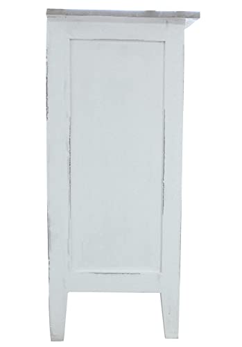 Sunset-Trading-Cottage-59-Shutter-Door-Credenza-Distressed-White-Solid-Mahogany-Wood-Fully-Assembled-Sideboard-WhitewashStonewall-Gray Sunset Trading Cottage 59 Shutter Door Credenza Distressed White Solid Mahogany Wood Fully Assembled Sideboard WhitewashStonewall Gray