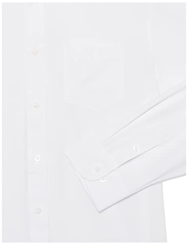 Nautica Boys' School Uniform Long Sleeve Button-Down Collared Shirt, Oxford Style In Moisture Wicking Performance Fabric, White, 8 Husky #TOP3