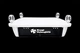 Krypt Pro X6 Slim‑Mount T‑Top Electronics Box – 6' Low Profile Overhead Locking Marine Electronics Box, Universal Fit for Center Console Boats & All Aftermarket or OEM T‑Tops (White w/Clamps)