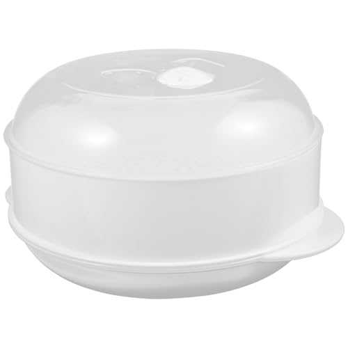 Genérico Vaporera Redonda de Plástico Transparente para Microondas Cesta de Vapor con Tapa Utensilio de Cocina Práctico y Resistente Apta para Calentar y Conservar Alimentos 1 Unidad