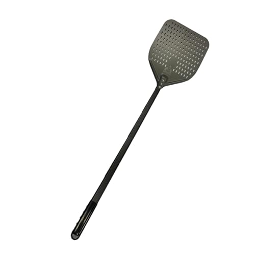 Image of Chicago Brick Oven Perforated Pizza Peel - 12 inchx15 inch Anodized Aluminum Pizza Steel, 32 inch Handle, 47 inch Overall Length - Ideal Pizza Turning Peel for Pizza Oven, Brick Oven, Baking Bread