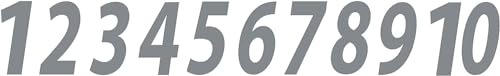 Gray Vinyl Numbers Stickers 1-10 (1 of Each Number, 10 Total Numbers) Choose from 1