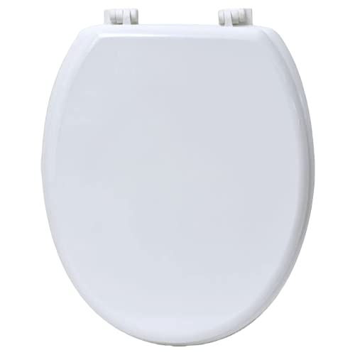 TIENDA EURASIA® Tapa de WC Universal - Color Liso - Tapa Fabricada en MDF con Bisagras de Plastico - Medida 43,5 x 37,5 cm (4101100 - Blanco) Cover