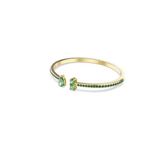 Swarovski Matrix cuff, Mixed cuts, Green, Gold-tone Finish2